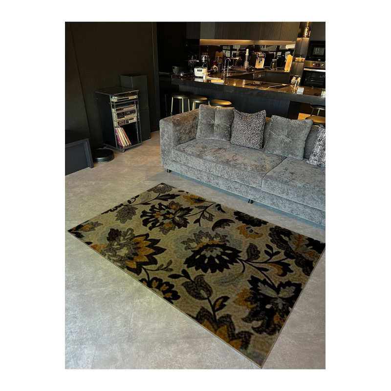 Tapis multicolore à motif floral multicolore lavable à la machine, Tapis de couloir 3 pi 3 po x 6 pi 7 po