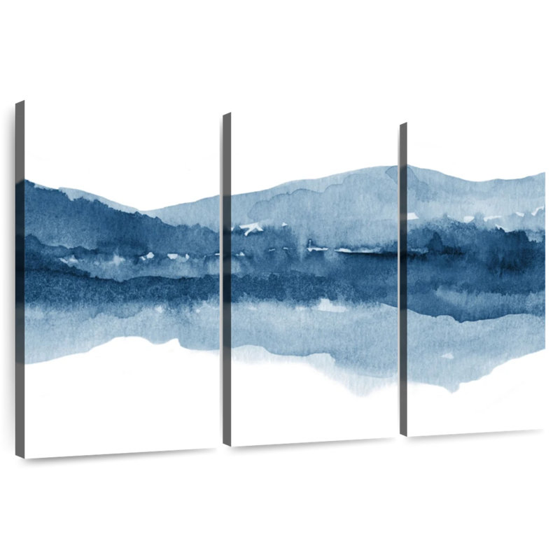Aquarelle Avery, paysage bleu marine II, H 42 po x l 65 po
