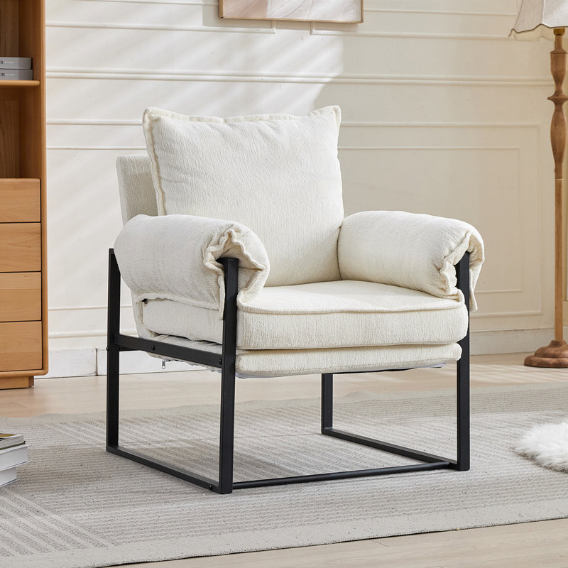 Chaise d'appoint réglable, Blanc crémeux