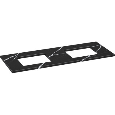 Silestone Quartz 61-In Vanity Top With Double Rectangle Cutouts