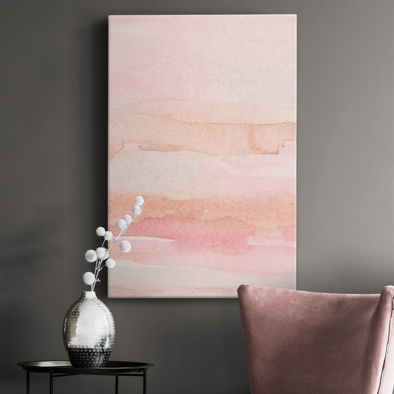 «Rose Fade I», toile tendue avec châssis de qualité supérieure - prête à être accrochée, H 18 po x l 12 po x P 1,5 po