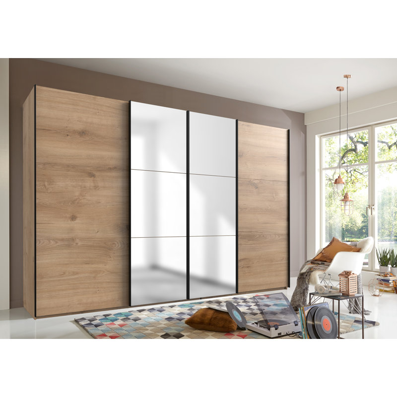 Guardino 4 Door Wardrobe, White, 236cm H x 350cm W x 65cm D