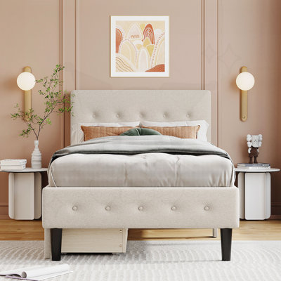 Lit plateforme simple avec rangement Columbus