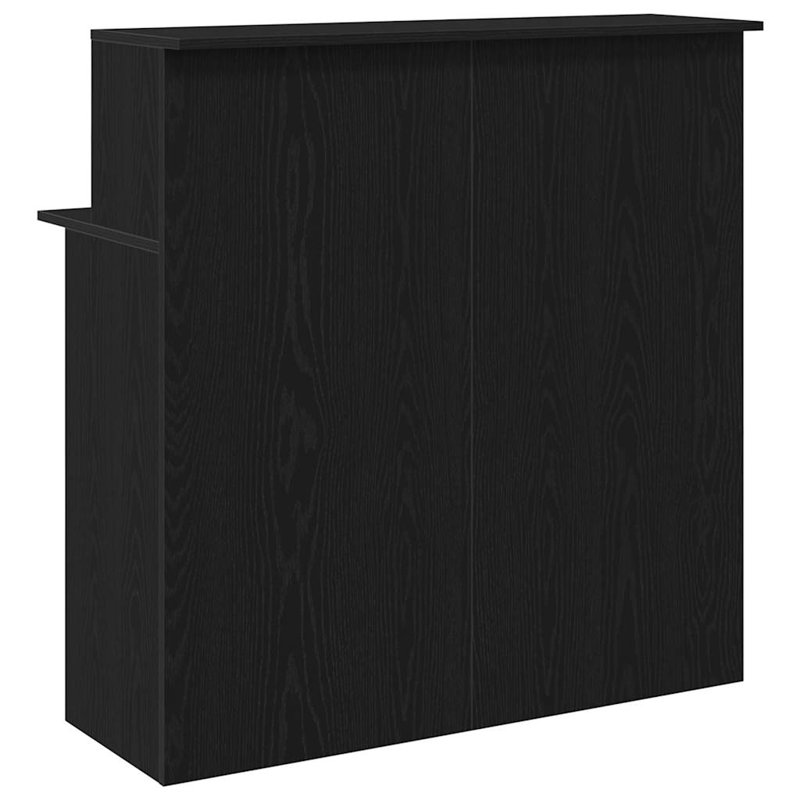  Bureau de réception en bois d'ingénierie noir 39,4 x 19,7 x 40,7 po