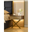 Luxueuse base de lit en velours avec tête de lit en métal, 2 lampes murales intégrées et table de chevet, aucun sommier nécessaire, noir haut de gamme