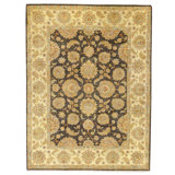 High-Quality Hand-Knotted Black And Gold Area Rug