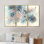 Fleur de sakura blanche sur fond bleu pastel - ensemble de 3 reproductions sur toile flottantes