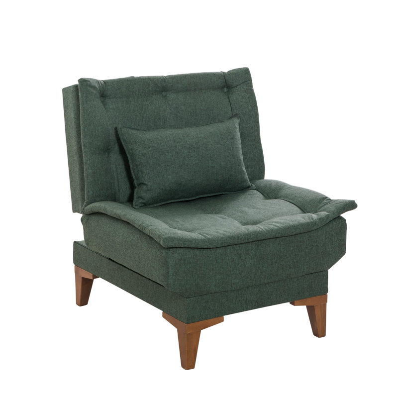 Elvecius Upholstered Accent Chair, Brown, Green