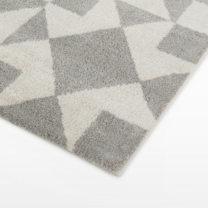 Guildford Grey/Cream Southwest Modern Area Rug, Rectangle 5'3" x 7'