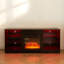 Meuble télé avec foyer électrique et multiprise, noir, pour téléviseurs de 32 à 62 po, l 58 po x P 15,5 po x H 24,4 po, console de rangement moderne, l 58 po x P 15,5 po x H 24,4 po , Pour écrans-1693353074