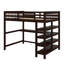 Lit mezzanine double avec tablettes et bureau-432229450