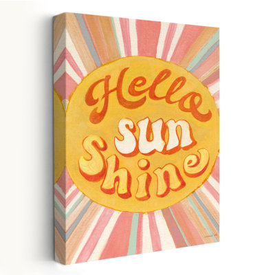 Art des années 70 et turquoise Hello Sunshine