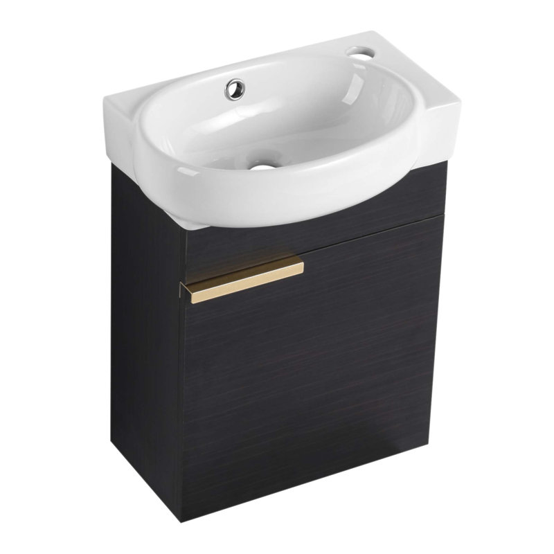 Meuble-lavabo compact à fermeture en douceur avec lavabo, parfait pour les petits espaces et le design moderne