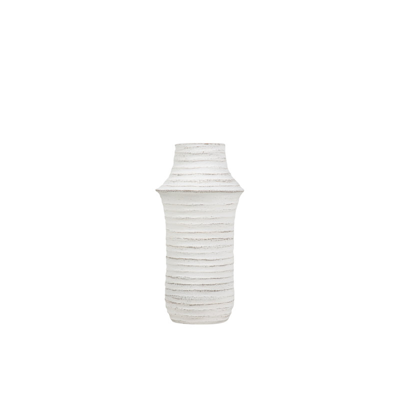 WHITE CERAMIC VASE, 40cm