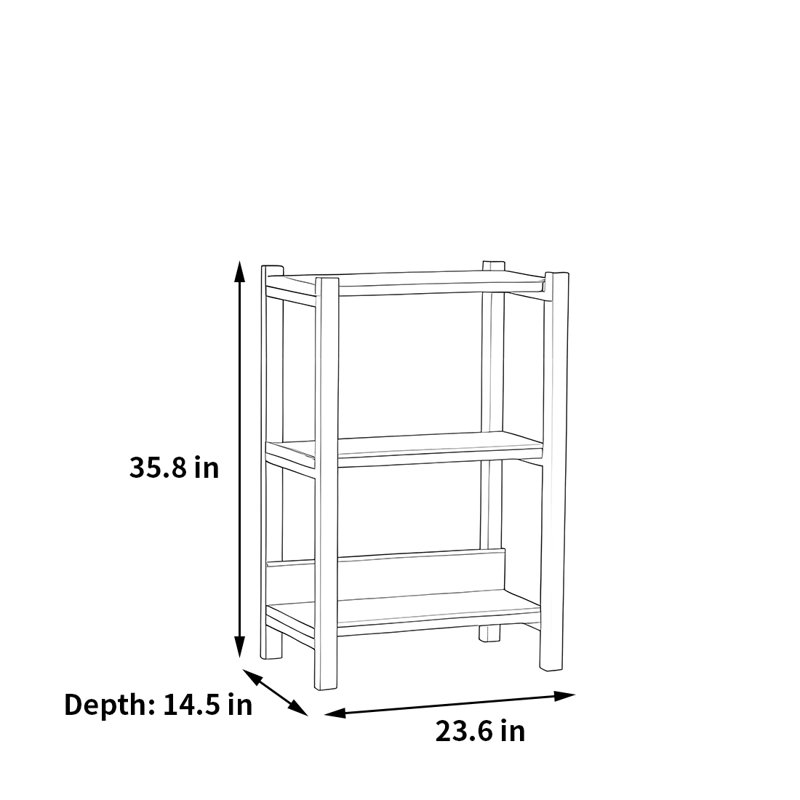 Bibliothèque rétro et simple, (2 tablettes) H 35,8 po x l 23,6 po x P 14,5 po