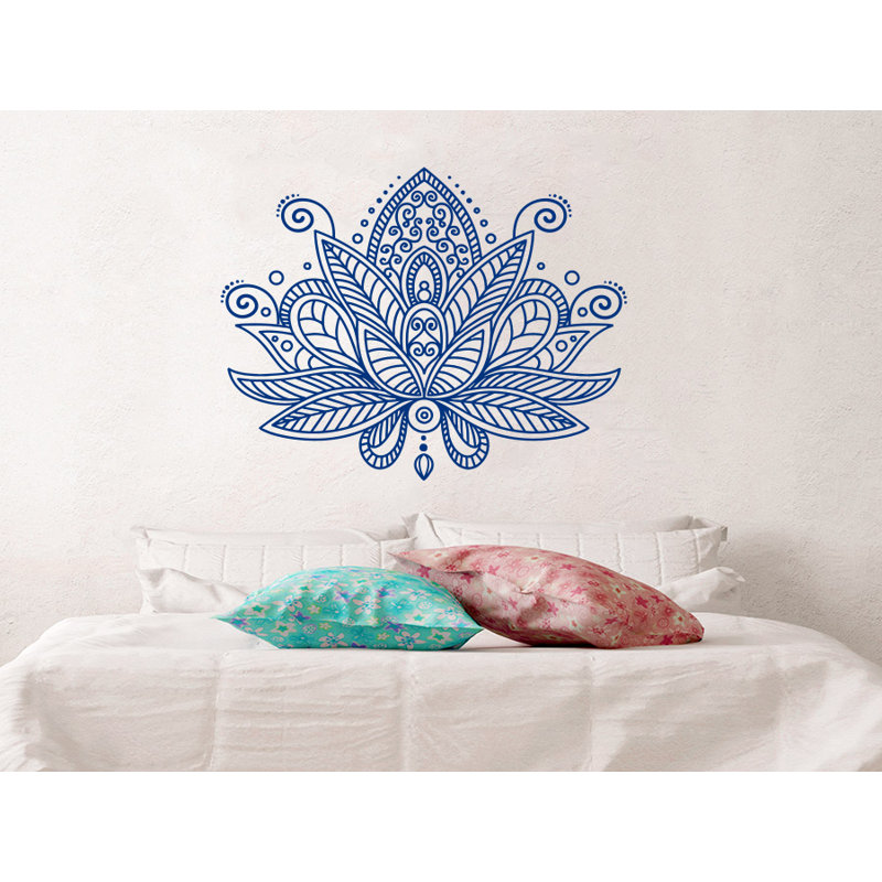 Décalcomanie murale fleur mandala lotus Estrella, bleu