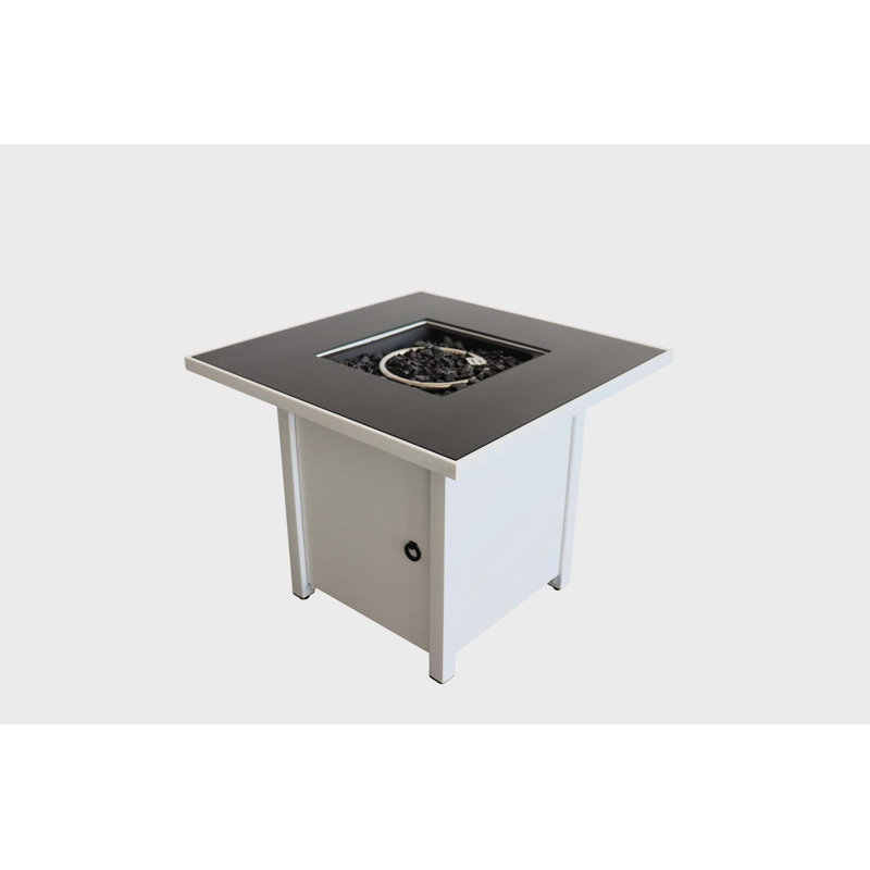 Table de foyer d'extérieur en acier avec couvercle H 25 po x l 30 po Hasanah