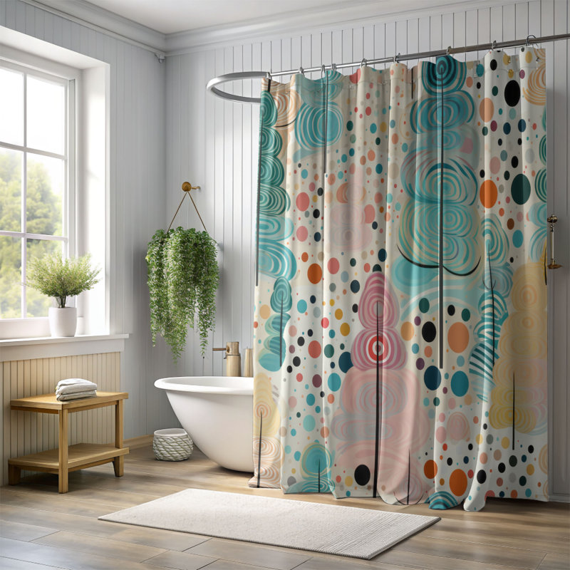 Rideau de douche Festive, H 74 po x l 71 po
