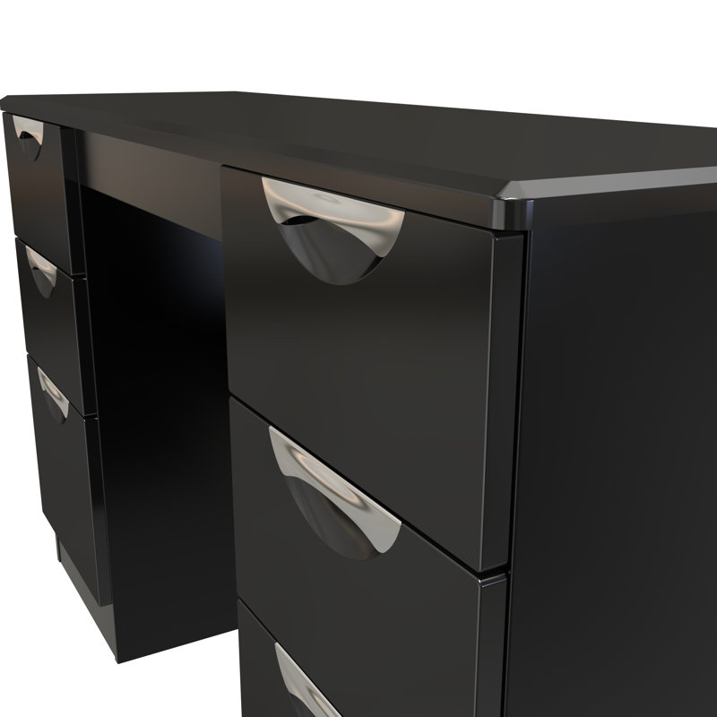 Taghi Double Pedestal Desk, Black