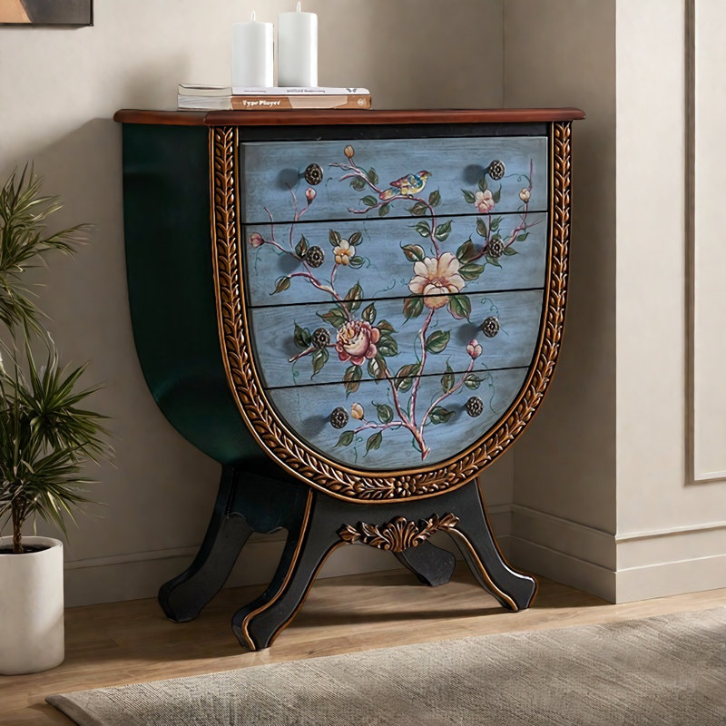 Petit coffre d'appoint rétro en bois massif