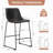 Counter Height Barstools With Leather Back, Matel Bar High Table Stool Chairs For Kitchen, Set Of 2 29 Inch-824886505