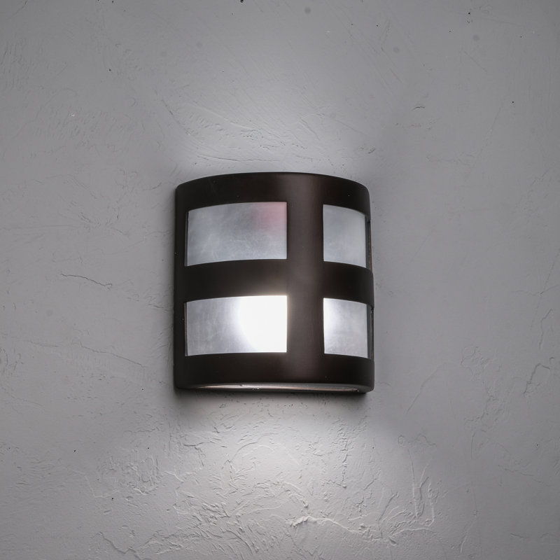 Coan Ceramic Outdoor Wall Light, LED Bulb Included, 9" H x 9.5" W x 5" D, Rubbed Bronze