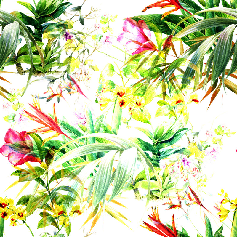 Painting of Leaves and Flowers 1 Piece Wrapped Canvas Painting, 30cm H x 30cm W