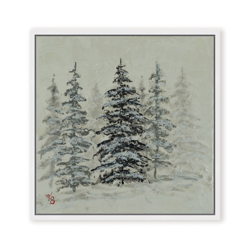 Nature Inspired "Serene Grove" Canvas Wall Art By , 12" H x 12" W, Framed Canvas, White