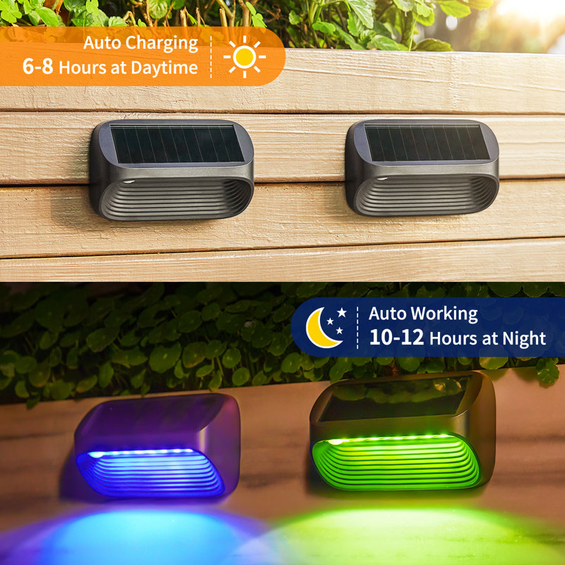 Multicolor Low Voltage Solar Powered LED Step Light Kit