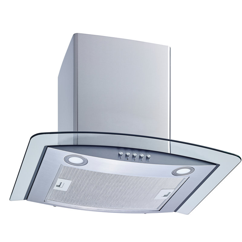 Hotte murale convertible 36 pouces 400 CFM en acier inoxydable avec filtres à charbon inclus