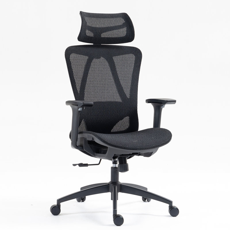 High Back Mesh Office Chair, Black, Black