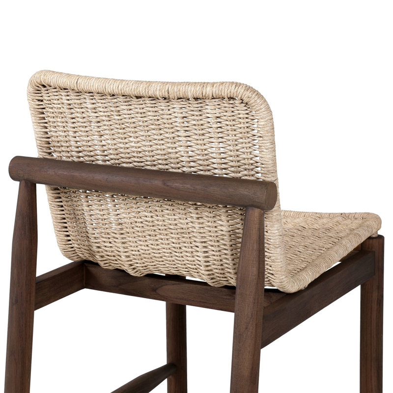 Dume Outdoor Dining Chair, White/Brown