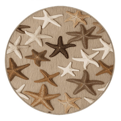 Washable Starfish Collection Coastal Area Rug