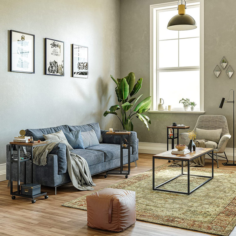 Table de bout à roulettes avec rangement