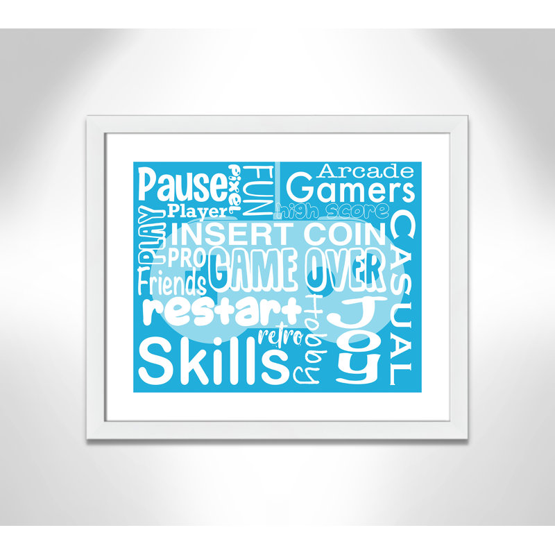Décoration murale Juvenile Gaming, H 20,5 po x l 24,5 po x P 0,63 po, Cadre blanc