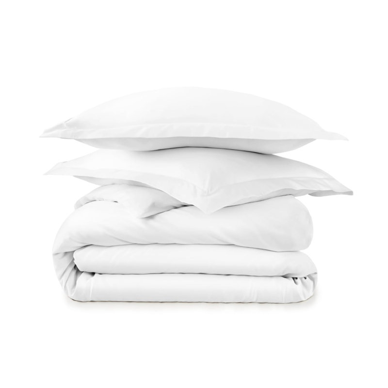 Housse de couette 100% coton Whisper Organic pour très grand lit - housse de couette légère et rafraîchissante naturellement douce avec taies décoratives - tissage en satinette à densité de tissage 300 fils certifié Premium Gots (simple, étain)