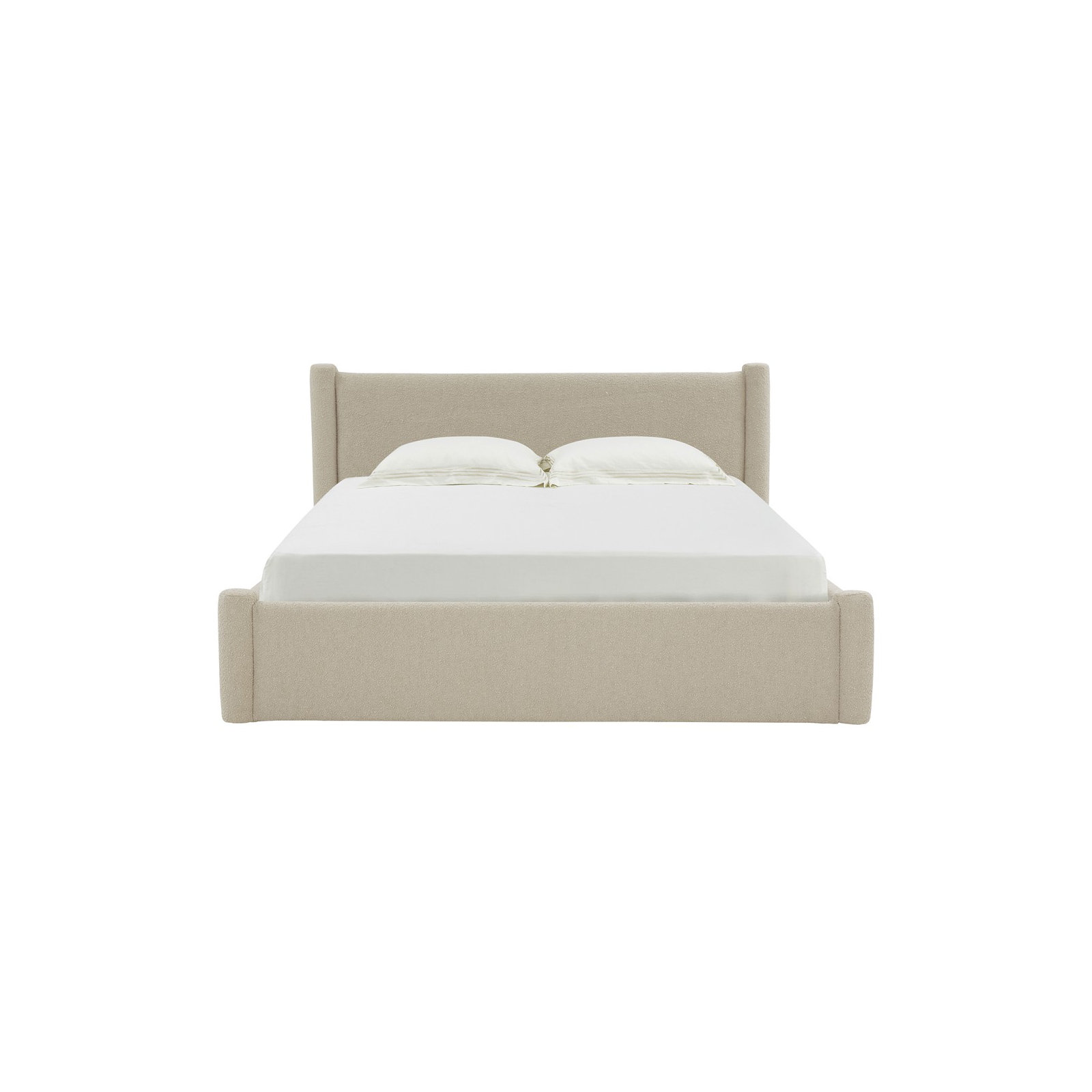 Dart Upholstered Bed, Queen, Beige