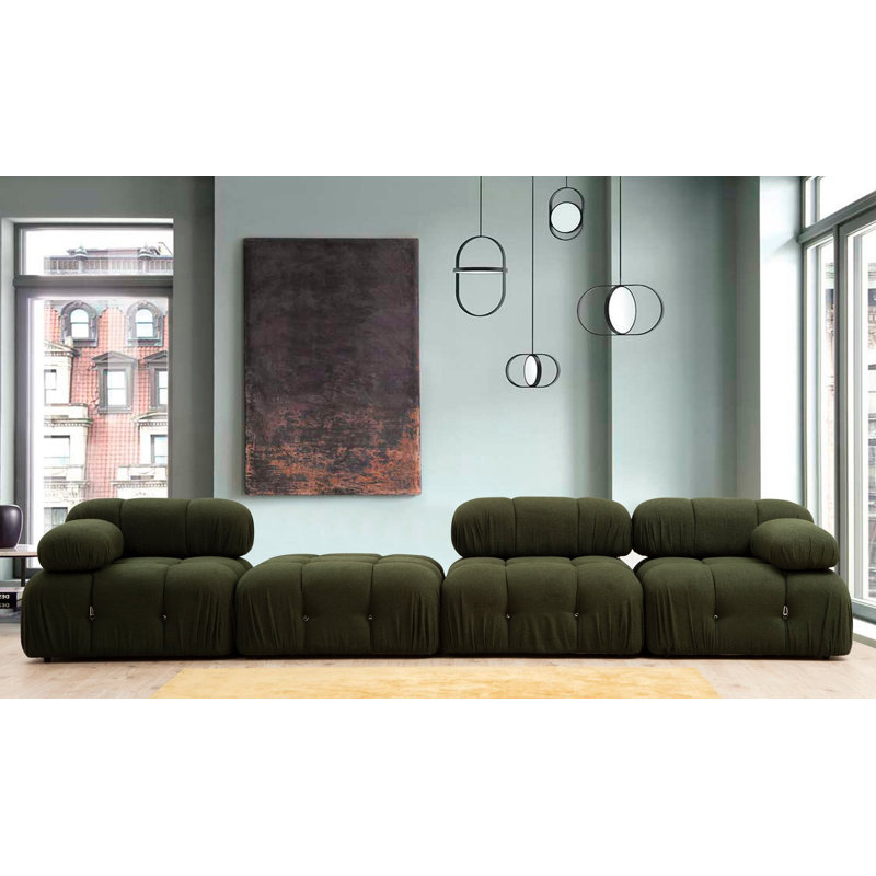 Elegant 1-Seat Sofa, Green Fabric, 37.4 x 37.4 x 29.5 inches | Beech Wood & Chipboard Frame, 100% Polyester Upholstery | 28 DNS Foam Back & Soft Cushion | Modern Scandinavian Design for Home & Hotel Use