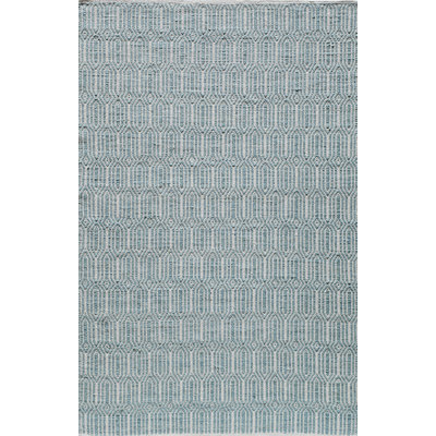 Geometric Handmade Flatweave Blue Area Rug
