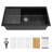 Quartz Kitchen Sink - 33"X19"X9.65" Black Granite Composite Workstation Undermount Kitchen Sink-126326103