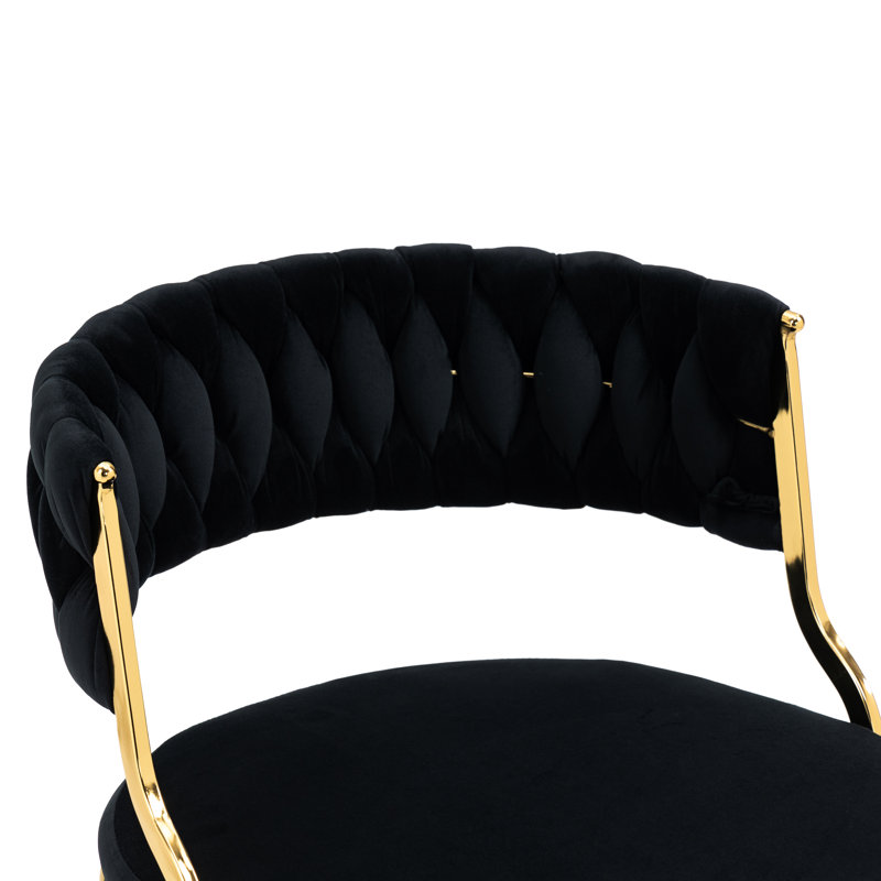 Ensemble de chaises de salle à manger en velours l 21,65 po Christal, Noir