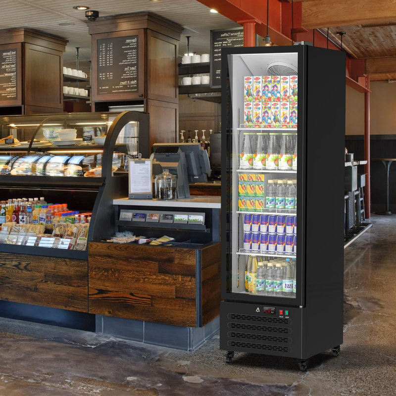 Commercial Beverage Refrigerator, 11.6 Cu. Ft. Upright Beverage Display Refrigerator with Double