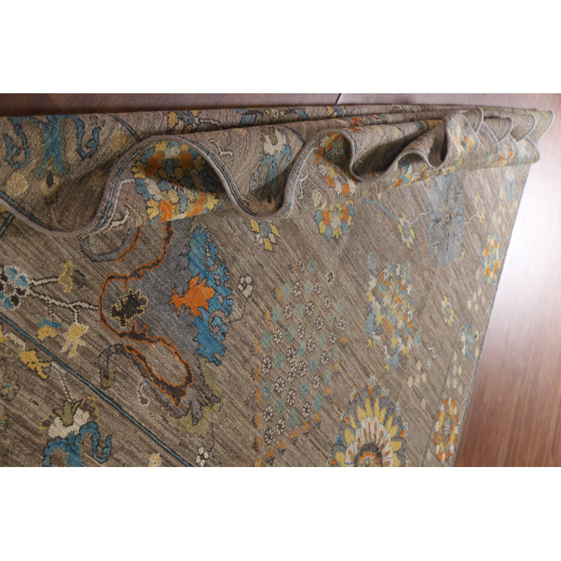 Floral Oushak Vegetable Dye Wool Area Rug 8x10