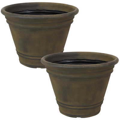 Pot à fleurs extérieur en polyrésine de sable 20 po x 20 po x 14,75 po Pepinn