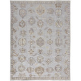 Wendover Hand Knotted Oriental Area Rug in Gray
