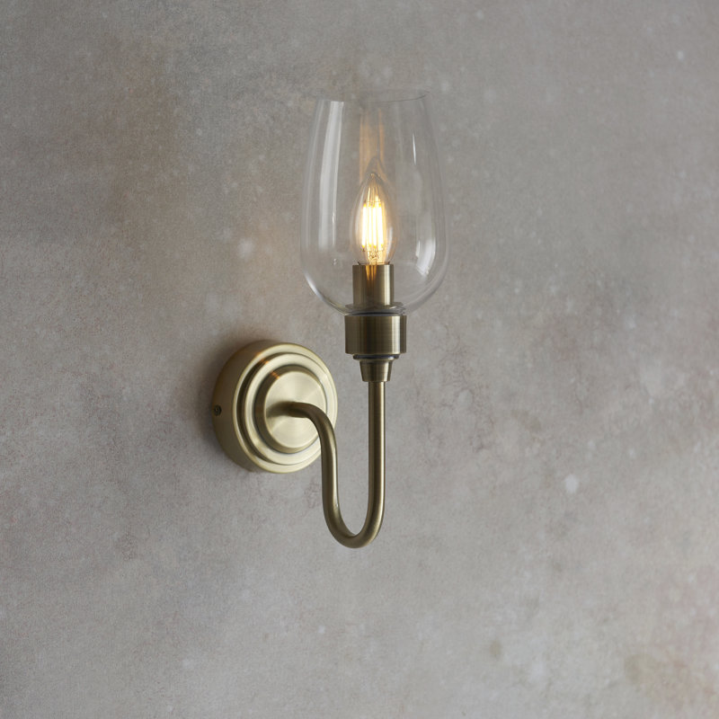 Hovey Armed Sconce, Antique Brass Plate