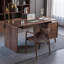 Bureau rectangulaire 59,06 po moderne en bois massif brun-1991366867