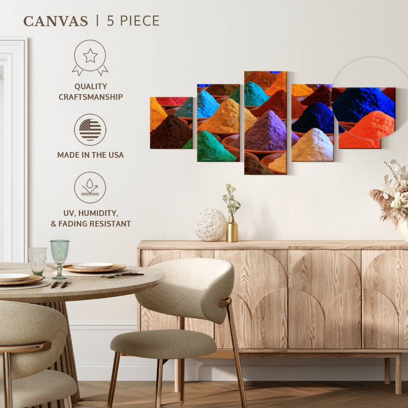 Indian Powder Paints, 24" H x 55" W