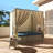 Patio Wicker Adjustable Sun Bed With Curtain-2112919815