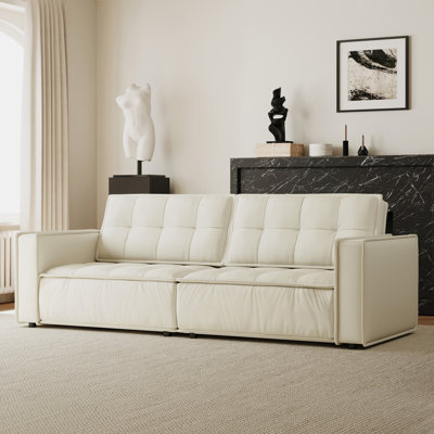 95.2" Leather Sofa, Modern Living Room Combination Sofa
